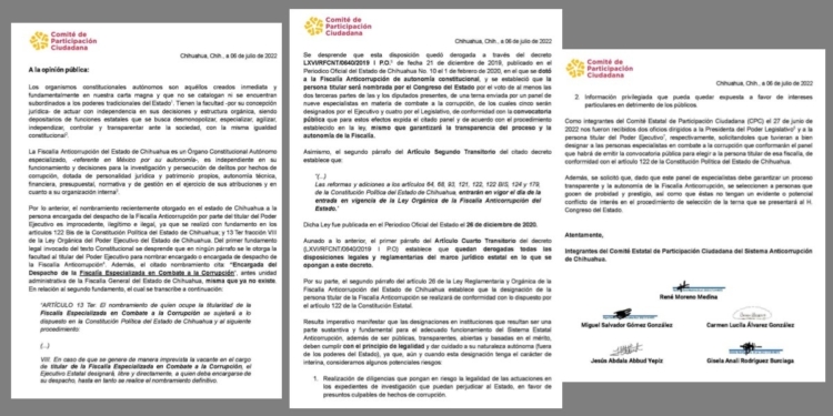 Nombramiento de Fiscal Anticorrupción de Chihuahua es “ilegítimo e ilegal”: CPC