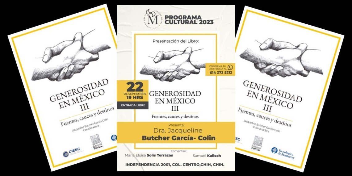 Presentarán el libro “Generosidad en México”, en Sándor Márai Librería