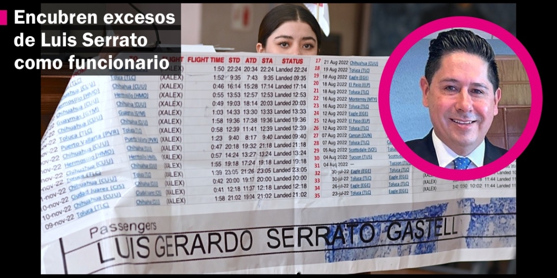 Encubren excesos de Luis Serrato como funcionario. Clasifican sus vuelos como información reservada
