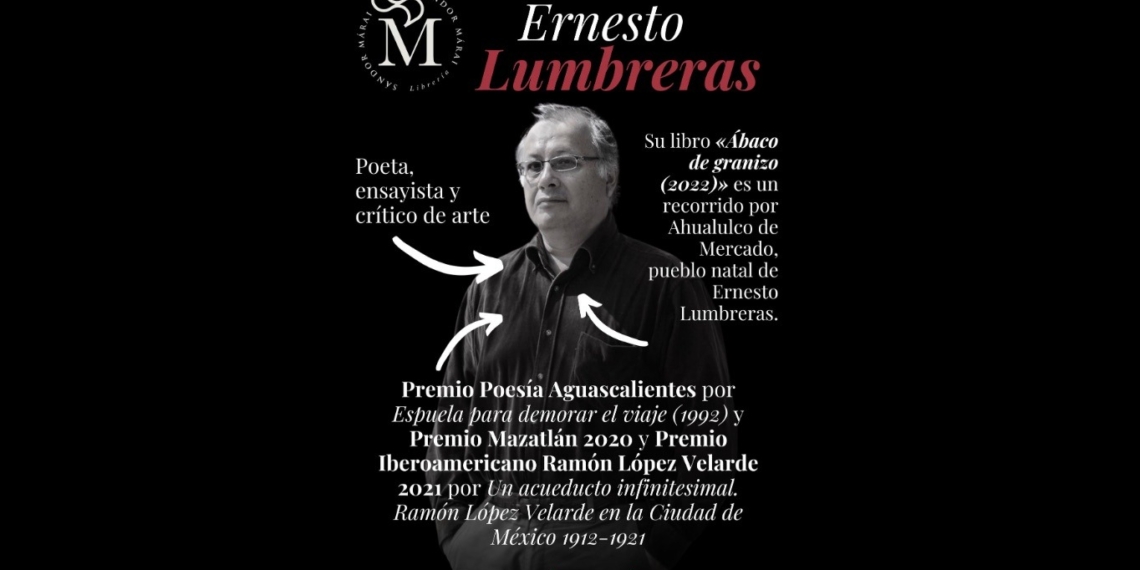 Ernesto Lumbreras presentará este jueves su libro «Ábaco de granizo» en Sándor Márai Librería