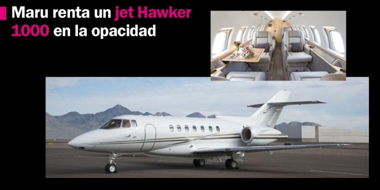 Maru Campos renta un jet Hawker 1000 en la opacidad para viajar por todo el país