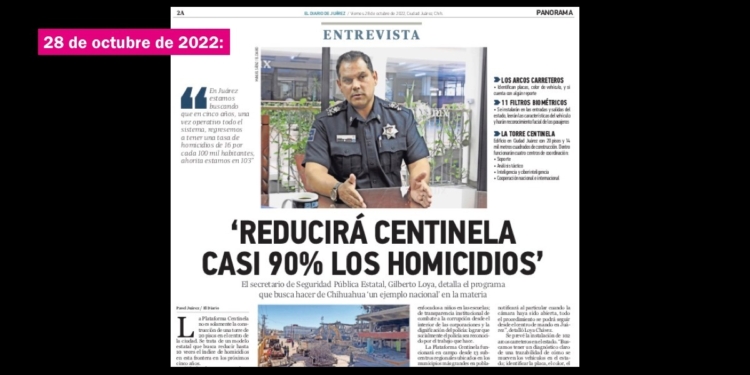 ¿La Plataforma Centinela redujo 90% los homicidios en Chihuahua? Falso