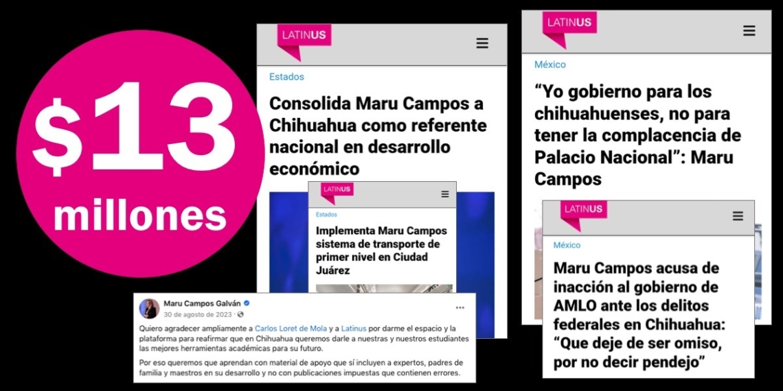 Maru paga casi 13 millones a Latinus por manejo informativo favorable