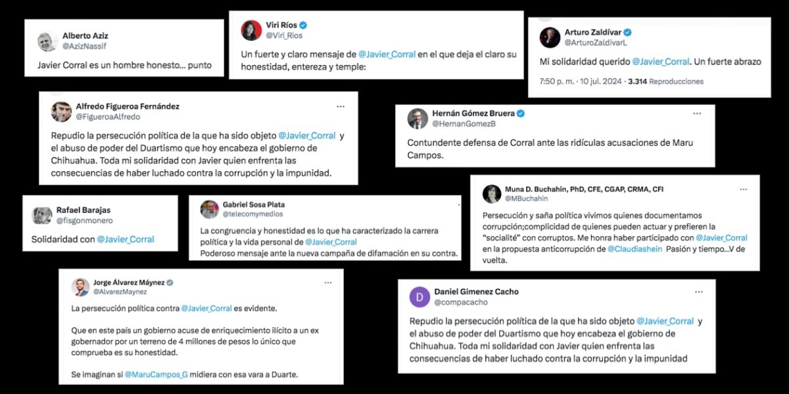 Solidaridad con Javier Corral en el país ante la persecución de Maru Campos