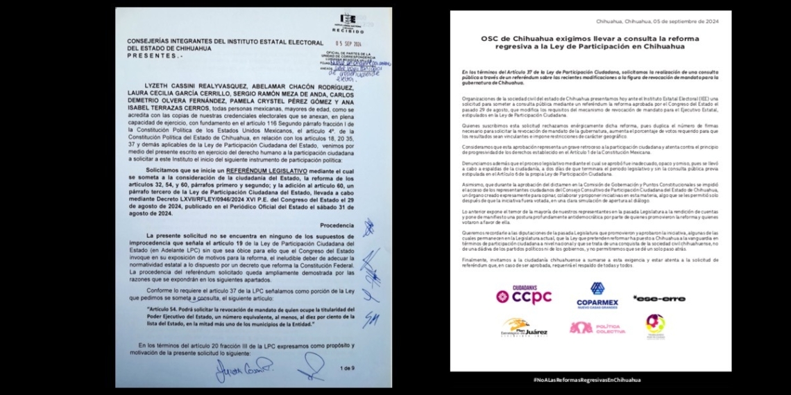 OSC exigen referéndum contra la reforma regresiva a la Ley de Participación Ciudadana