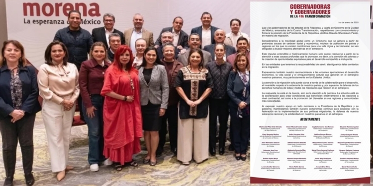 Política migratoria de la Presidenta recibe respaldo de gobernadores de la 4T