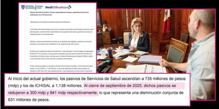 Secretaría de Salud de Chihuahua confirma deuda de $1,241 millones con proveedores