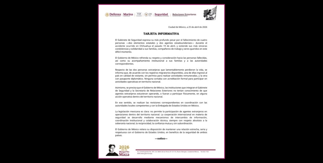 Gabinete de Seguridad y Cancillería responden a Maru: agentes de la CIA no tenían acreditación para operar