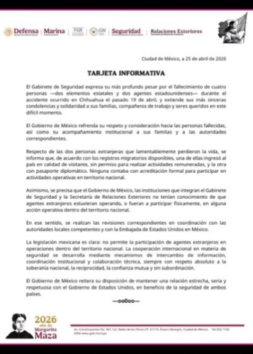 Gabinete de Seguridad y Cancillería responden a Maru: agentes de la CIA no tenían acreditación para operar