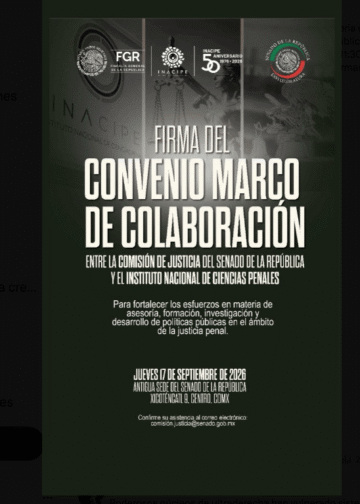 Corral impulsa Convenio con INACIPE para fortalecer la justicia en México